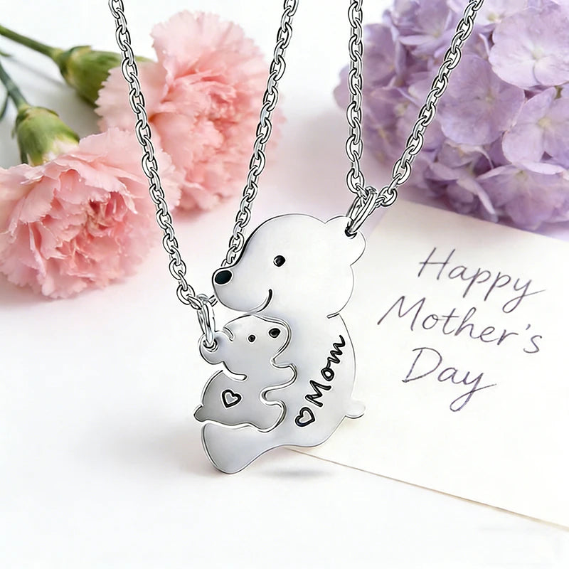 Mimora Pair Mother & Child Necklace Set close-up
