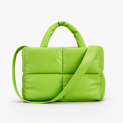 Quilted Puffer Tote Bag - Blue