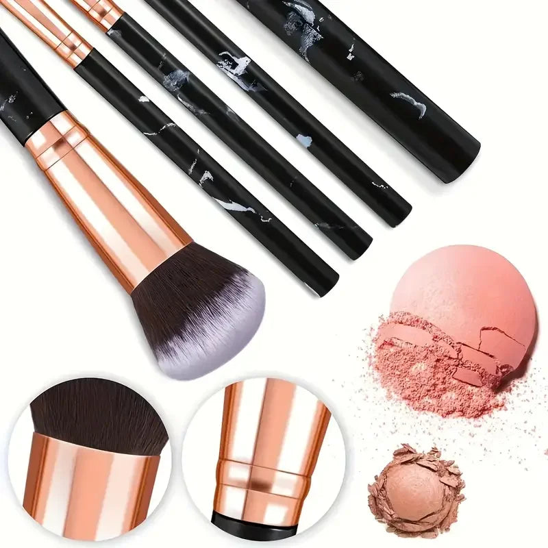 Mirelia AirBlend 10-Piece Brush Set fur handle detail