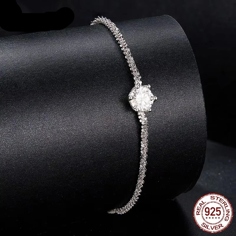 BAMOER Round Moissanite Tennis Bracelet close-up