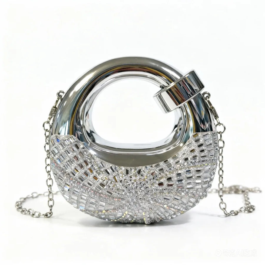 Half-Moon Sparkle Evening Clutch