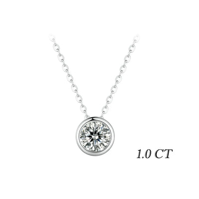 BAMOER Moissanite Bezel Pendant Necklace size comparison