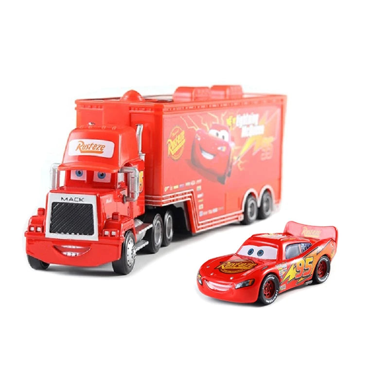 Pixar Cars Truck Birthday Gifts Mobilization Jackson Cool Sister Francisc Container Truck Set Car Model Toy Truck Ornaments