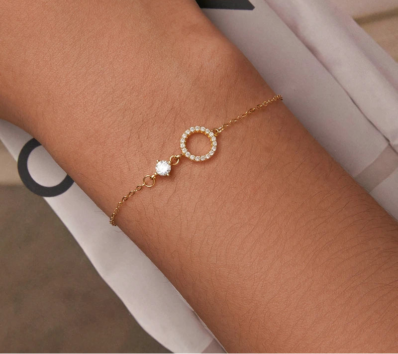 BAMOER Simple Ring-Link Bracelet - Gold