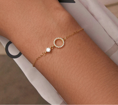 BAMOER Simple Ring-Link Bracelet - Gold