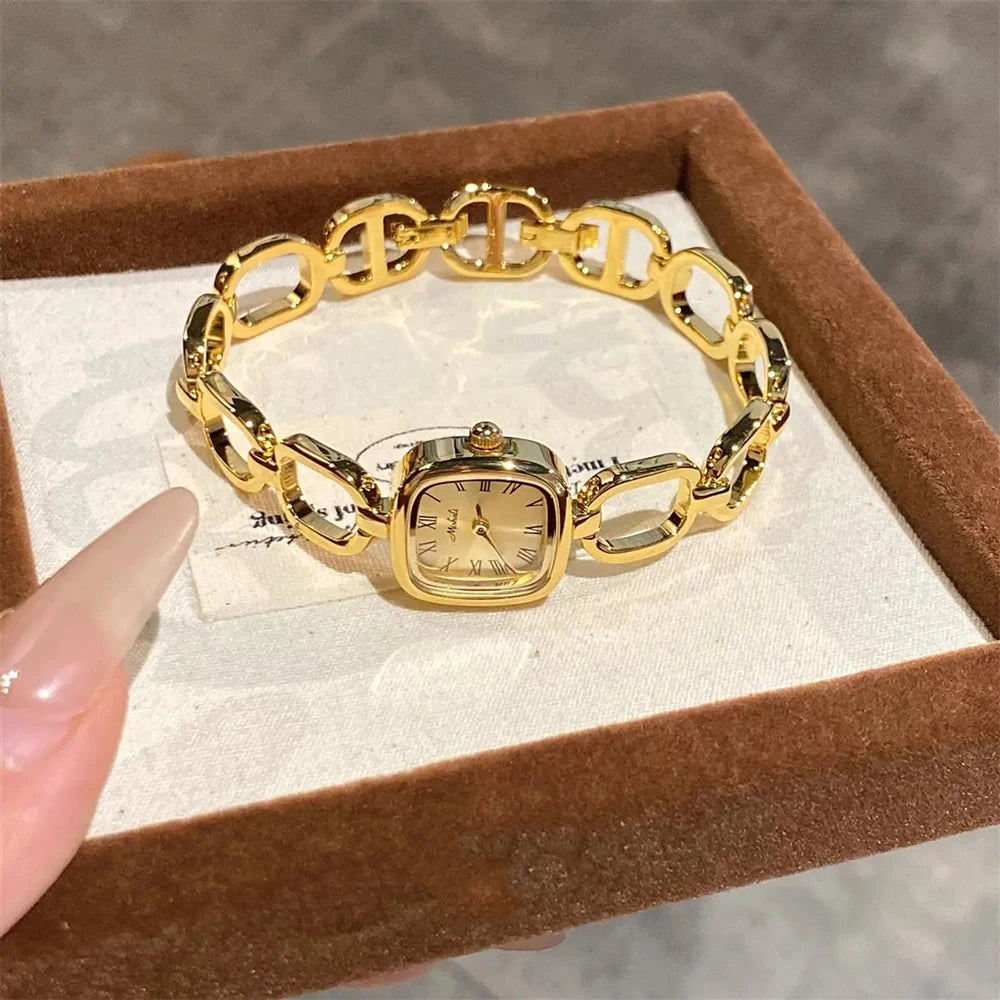 Women's Gold Quartz Watch strap detail