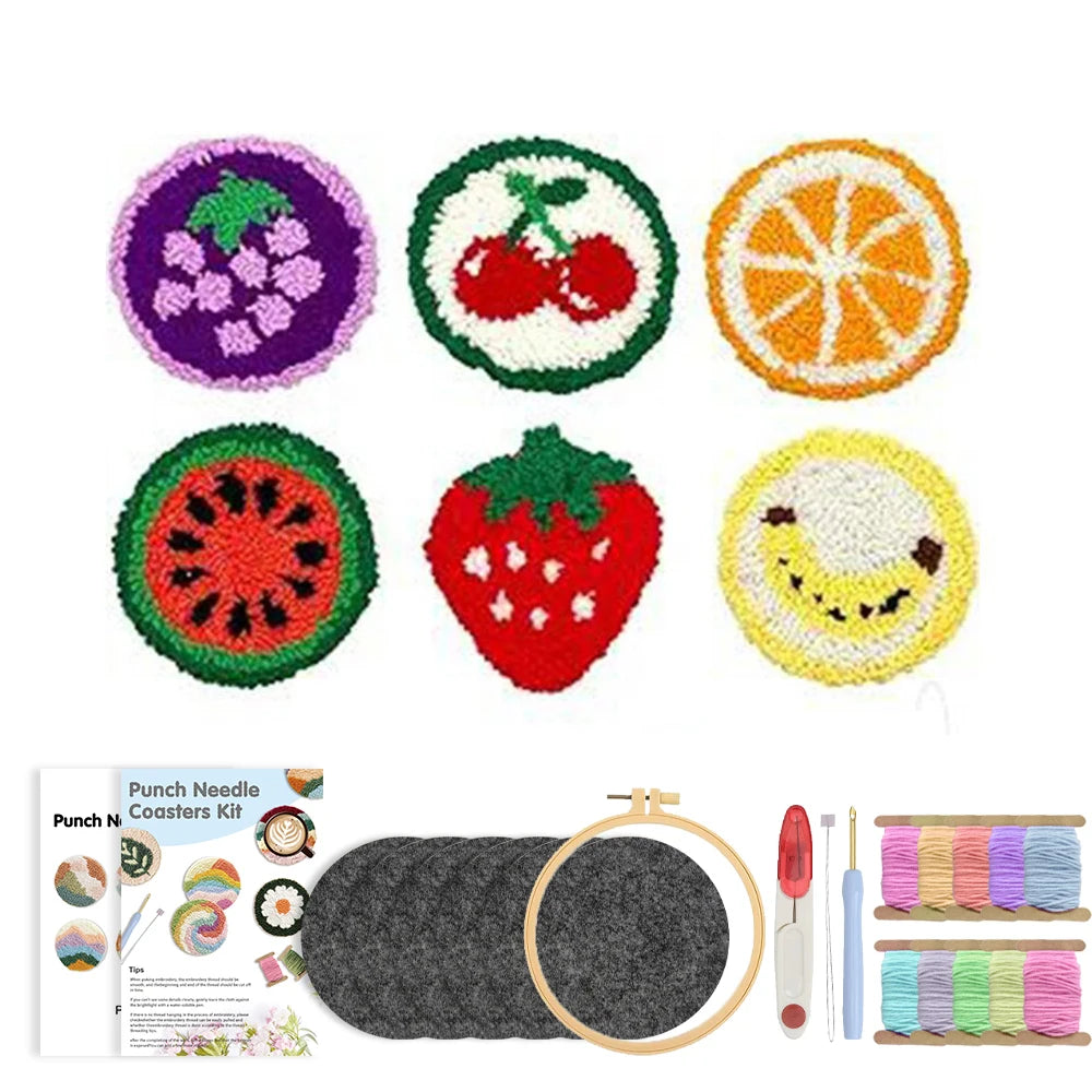 GATYZTORY Punch Needle Coaster Kit styling shot