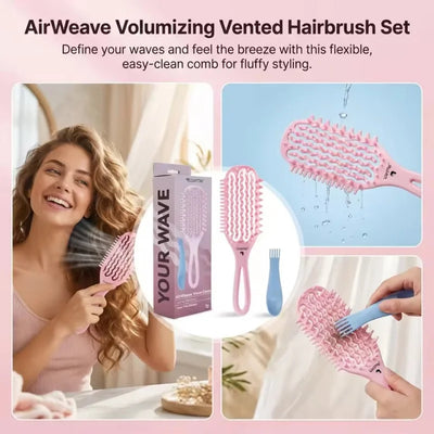 Wavelyra FlexBrush Curl Brush Set in use