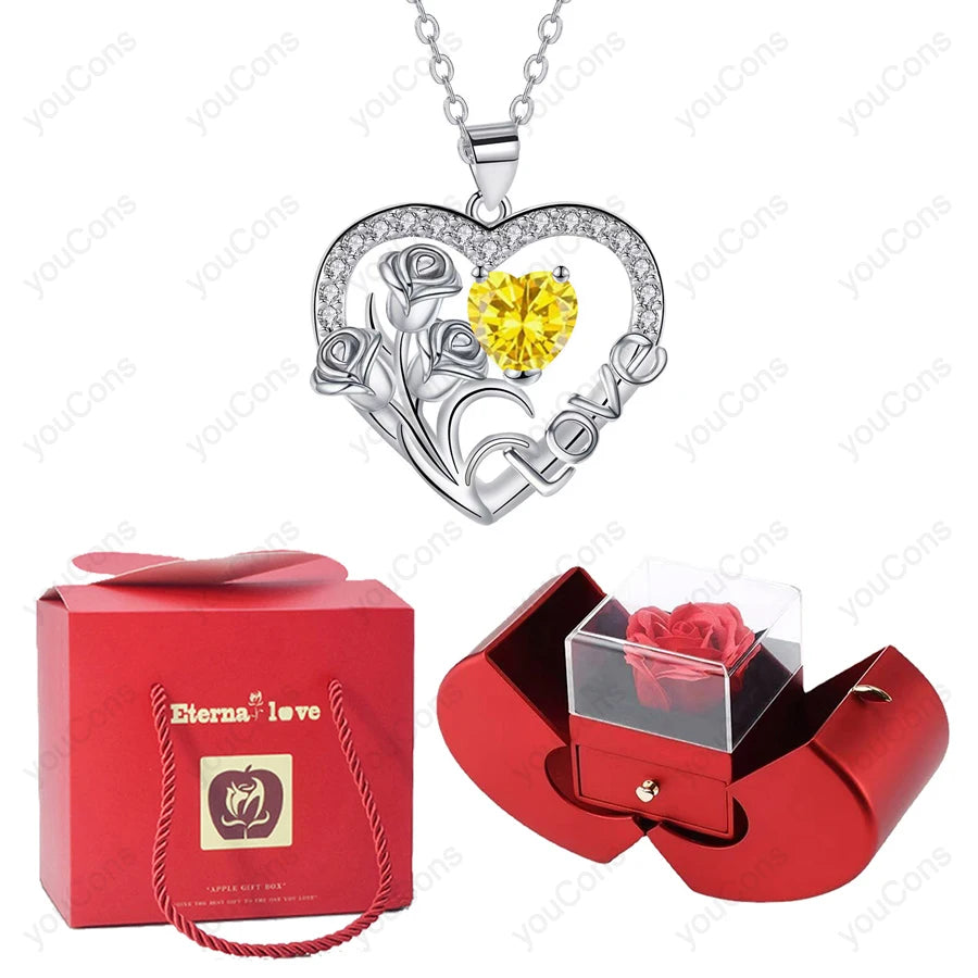 Heart Zircon Necklace full colour range