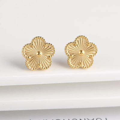 Five-Leaf Flower Drop Earrings close-up