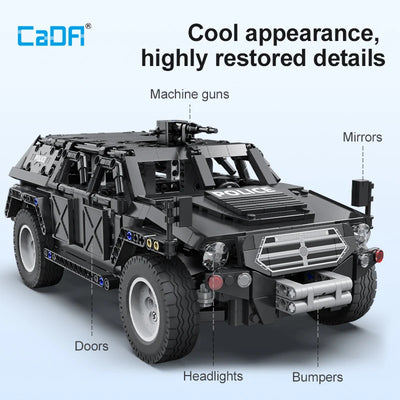 SUV Police Vehicle Building Block Set assembled