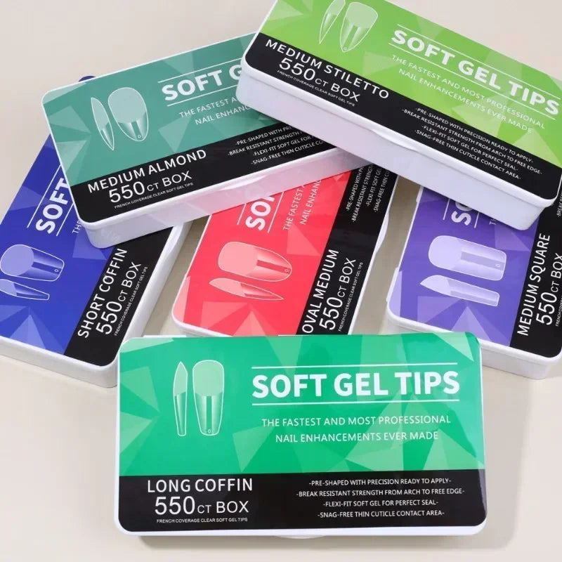 550-Piece Soft Gel Nail Tip Set