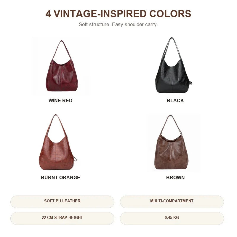 Women's Soft PU Leather Tote Bag interior view