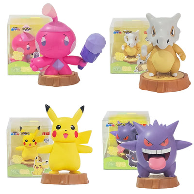 Figurine Pokemon Horizons Figures Cubone Tinkatink Big Pikachu Gengar Action Original Pocket Monster Collect Ornament Statue Toy