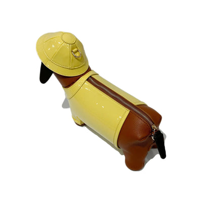 Novelty Dachshund Crossbody Bag - Yellow