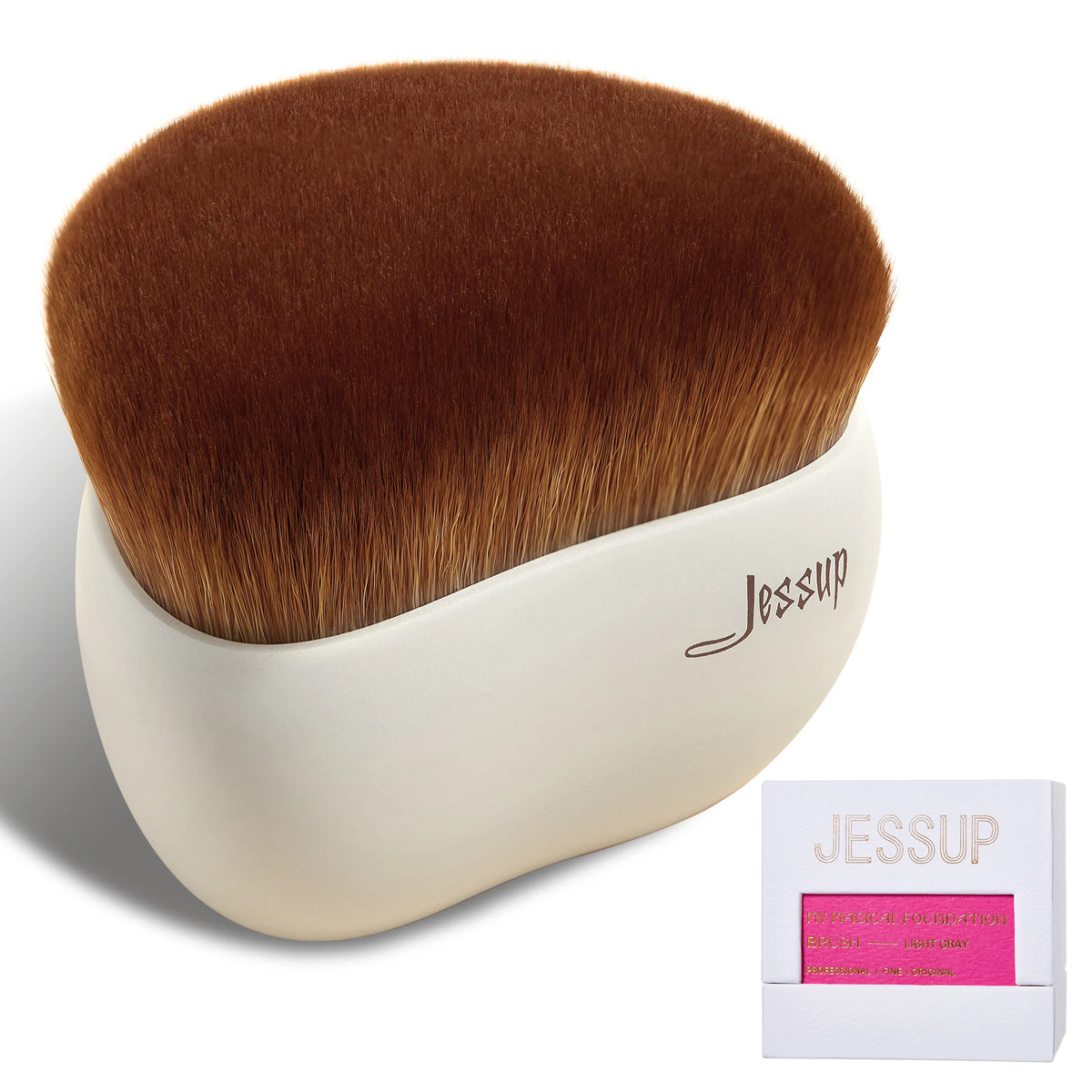 Jessup Foundation Brush,Smooth Angled, Vegan Large Face Brush Makeup for Blending Liquid, Cream MUL02