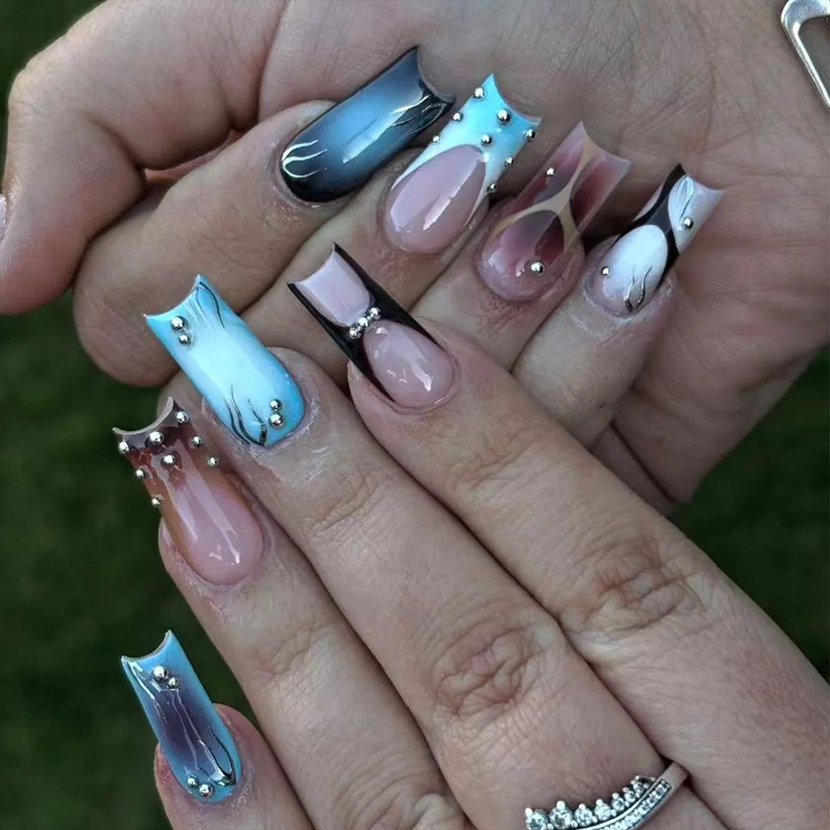 Velcrissa RougeVine Nails 24pc Medium Coffin Gothic Press-On Nails