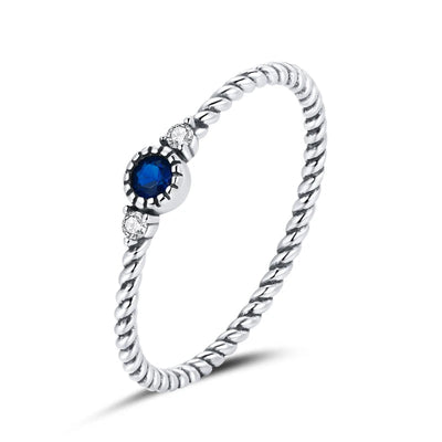 BAMOER Blue Zircon Ring size reference