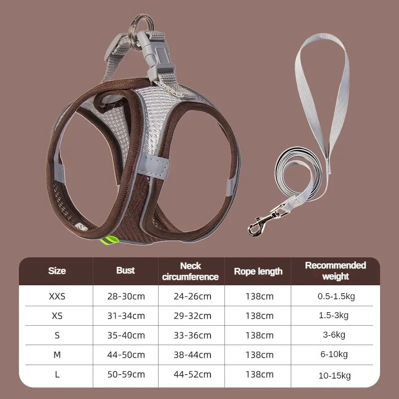 Adjustable Pet Safety Harness full set layout