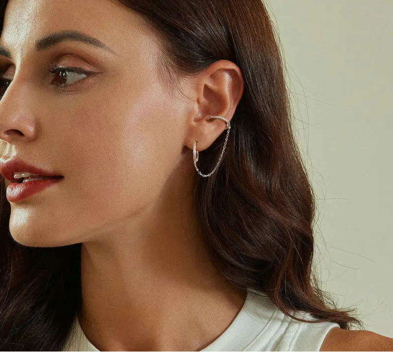 BAMOER Double Circle Mono Hoop Earring full design range