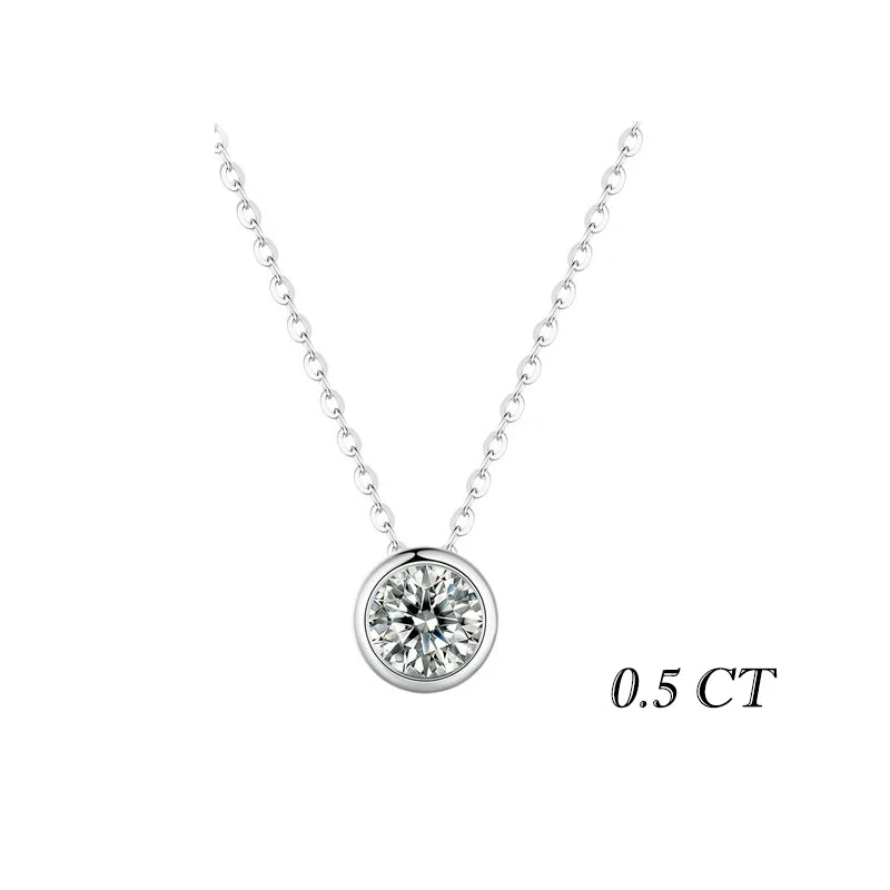 BAMOER Moissanite Bezel Pendant Necklace stone detail