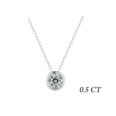 BAMOER Moissanite Bezel Pendant Necklace stone detail