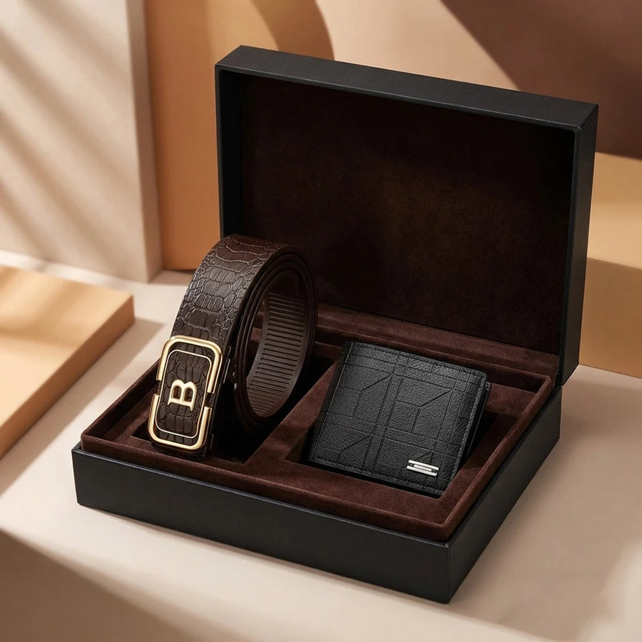 UrbanVero Men's Wallet & Belt Set
