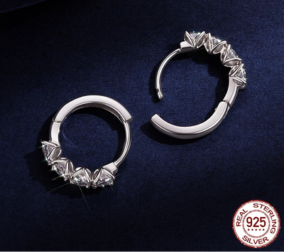 BAMOER Elegant Moissanite Stud Earrings size reference