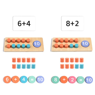 Wooden Number Matching Board components