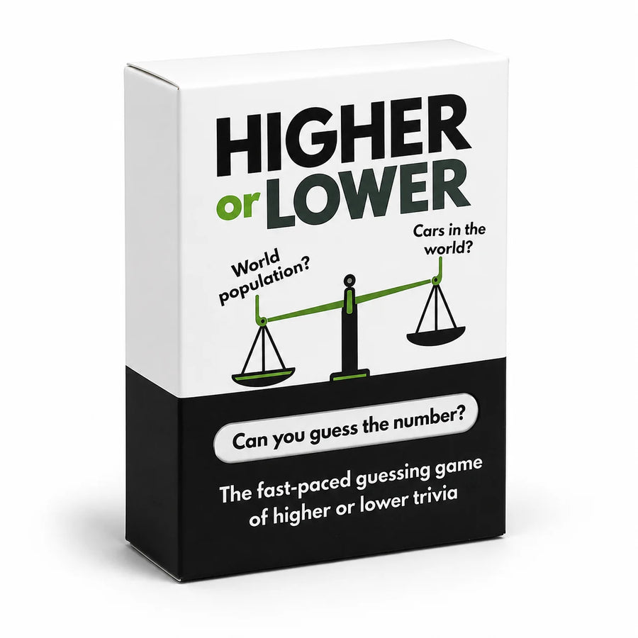 100 pcs cards Higher or Lower Trivia Card Game Fast Paced Guessing Game With Question Cards Compare Facts Choose