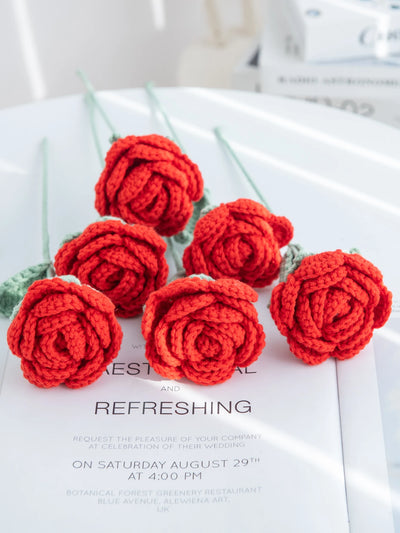 Crochell Handmade Crochet Rose texture detail