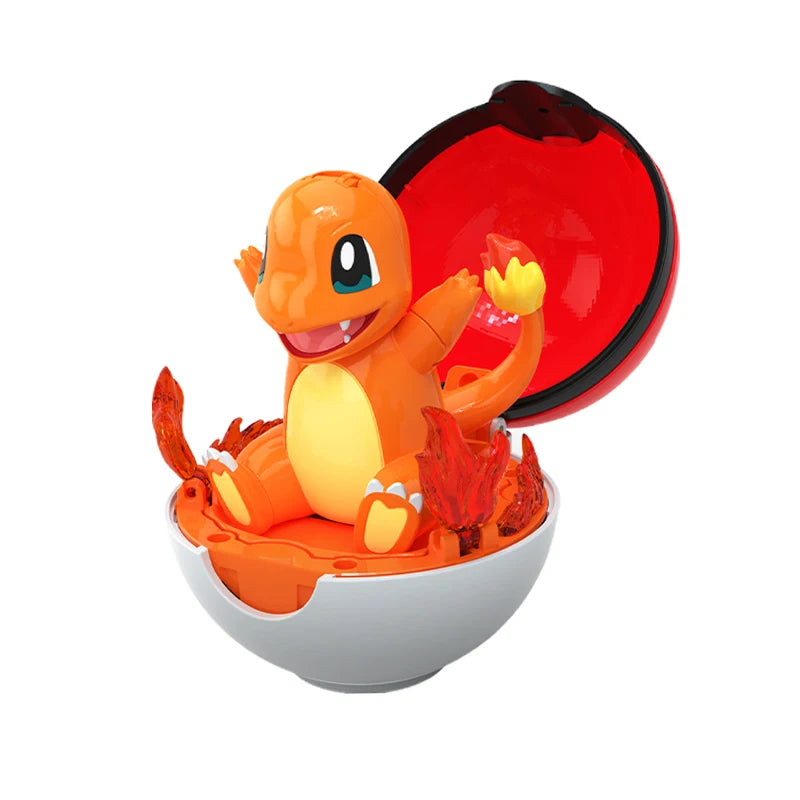 Cute Pokemon Figure Meowth Pokeball Pikachu Bulbasaur Eevee Charmander Squirtle Pocket Monster Elf Deform Poke Ball Toy Ornament