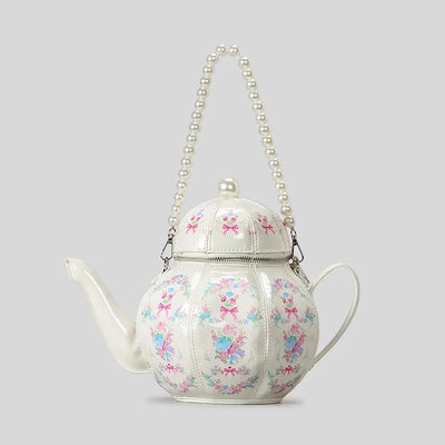 Novelty Teapot Bucket Bag chain detail
