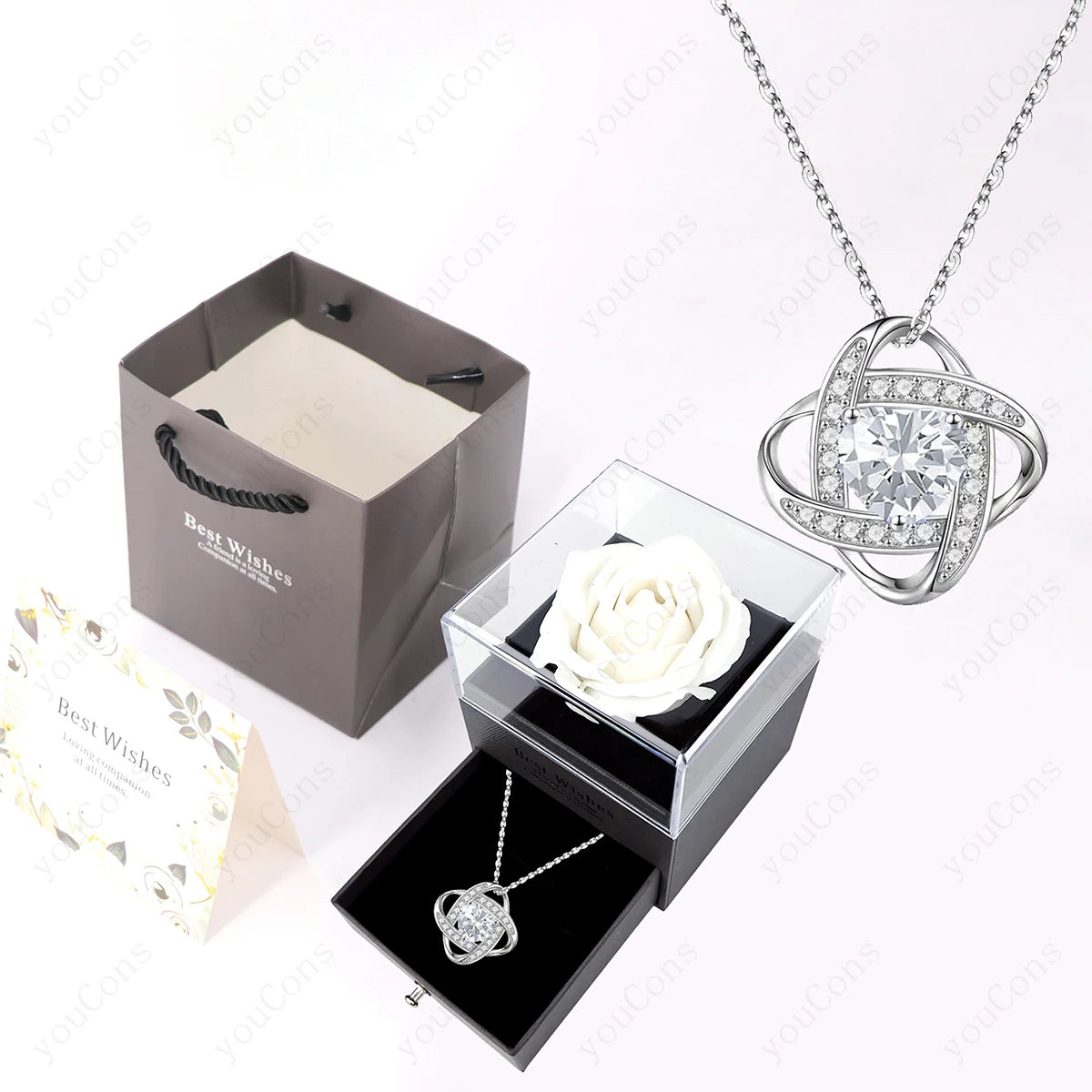 Green Heart Pendant Necklace styling shot