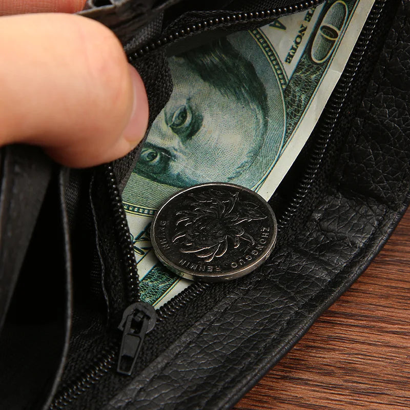 Men's Leather RFID Wallet - Black