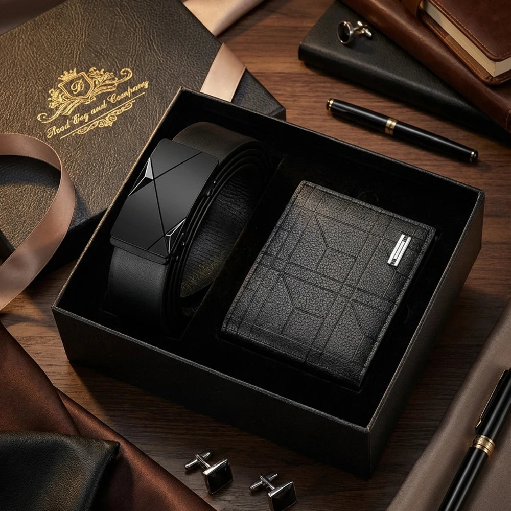 Vellmont Men's Belt & Wallet Set - Style 3