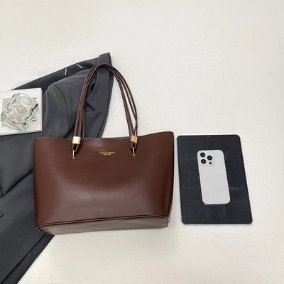 Women's PU Fashion Tote Bag - Ivory
