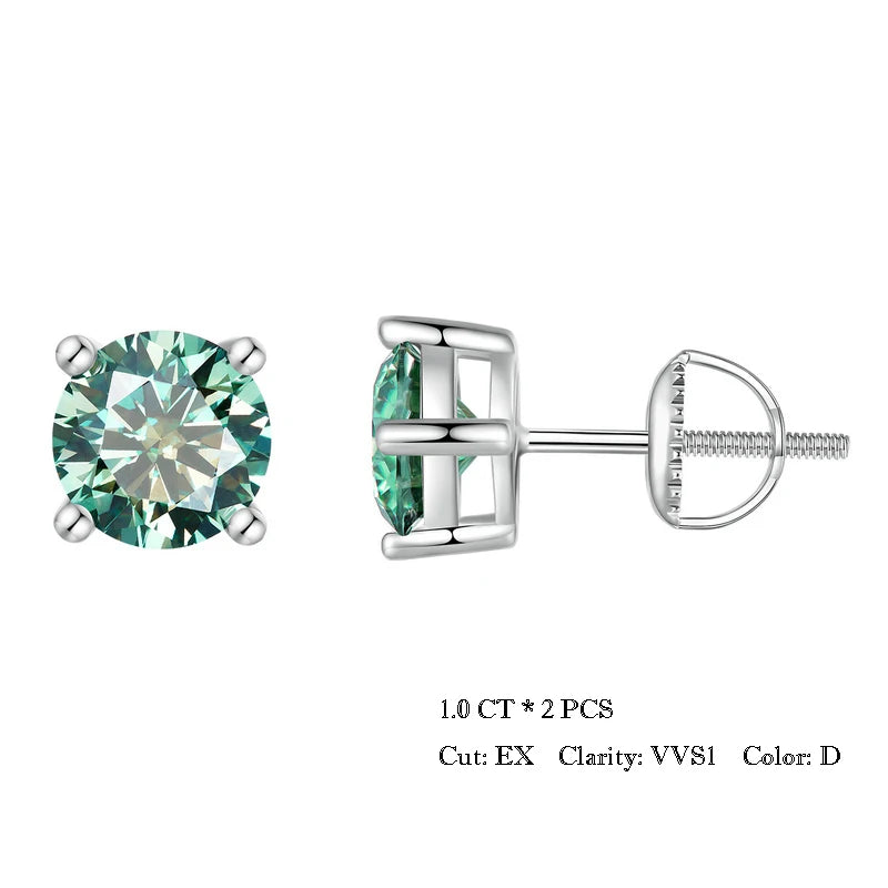 BAMOER 2ct Moissanite Stud Earrings size comparison