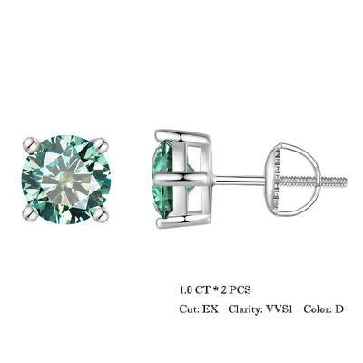 BAMOER 2ct Moissanite Stud Earrings size comparison