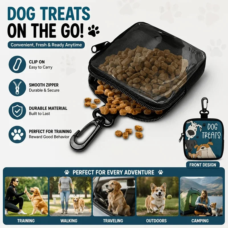 Clip-On Dog Treat Bag in use