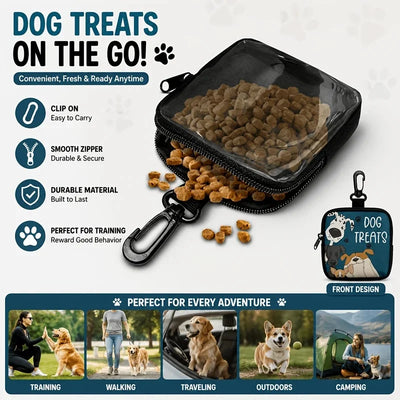 Clip-On Dog Treat Bag in use