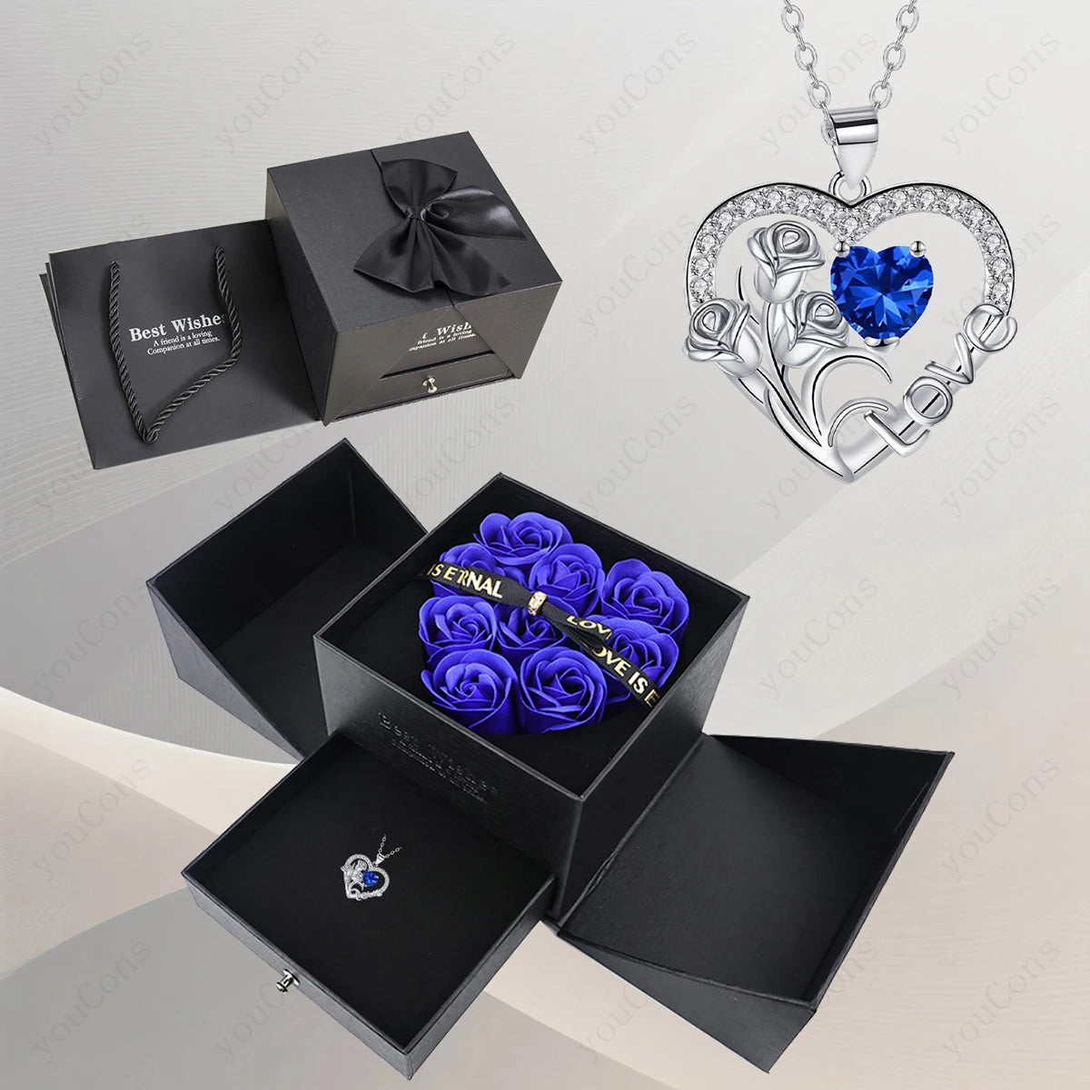 Zircon Heart Necklace pendant detail