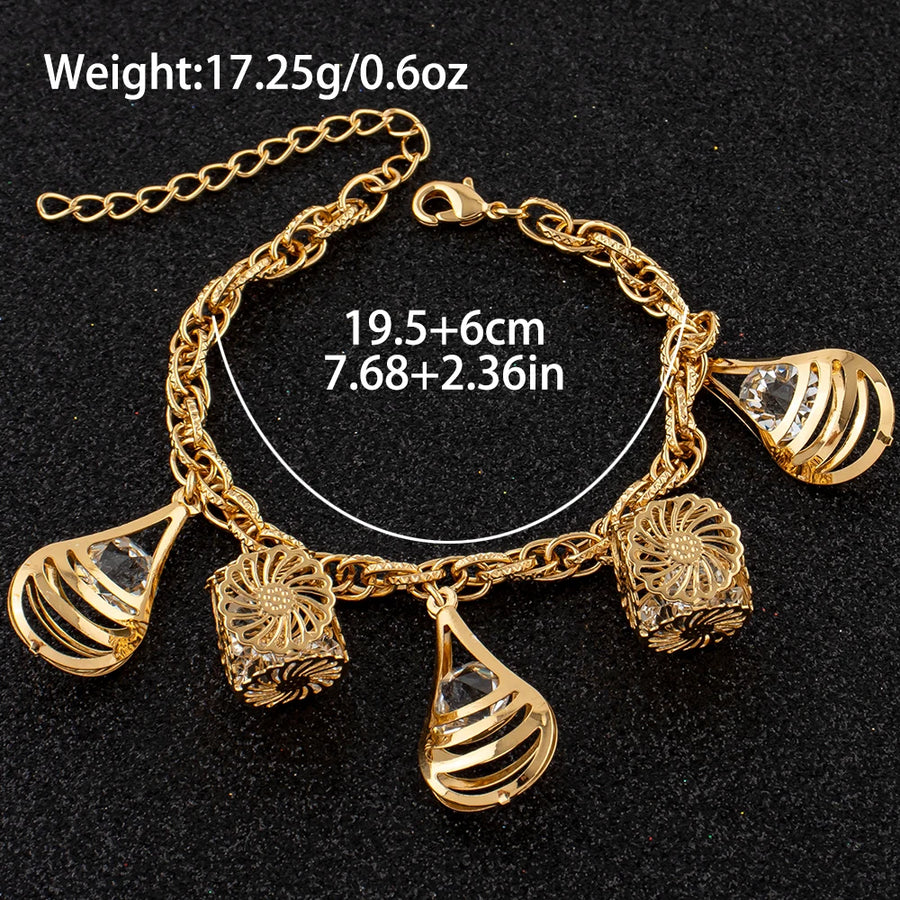 Water Drop Crystal Charm Bracelet close-up