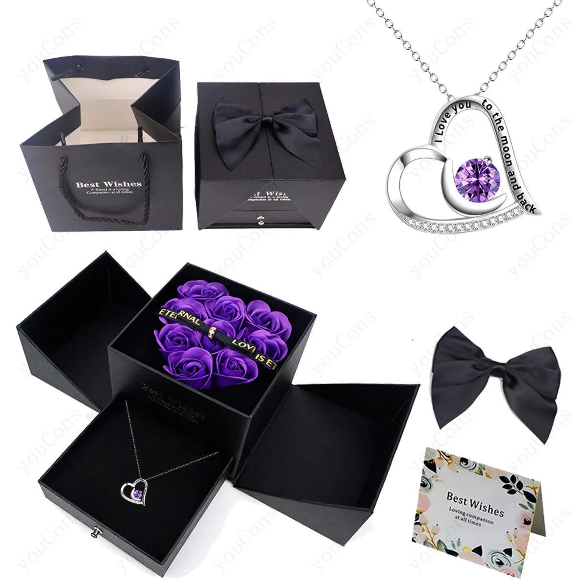 Heart Bow Pendant Necklace styling shot