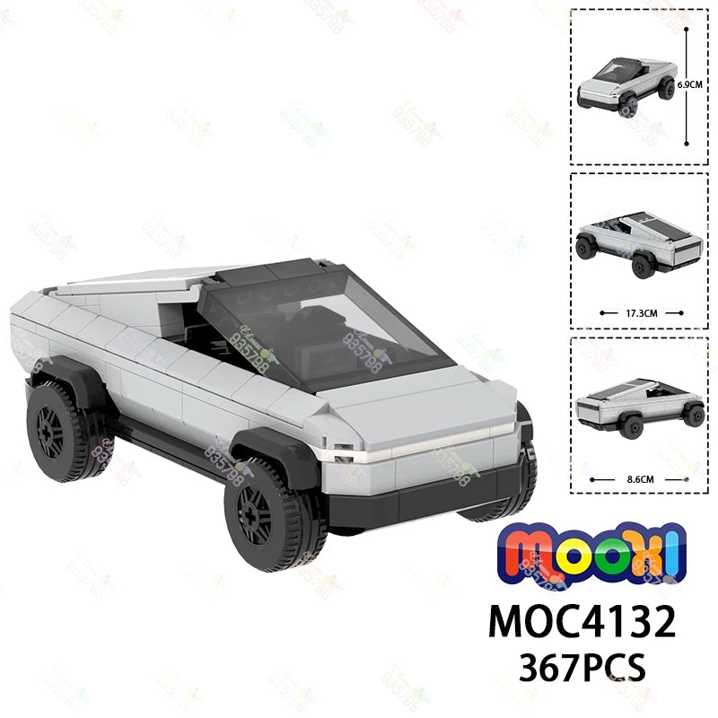 367PCS Creative Cybertruck Decoration Building Blocks DIY City Series Famous Brand Vehicle Models Assembly Toys For Kids MOC4132