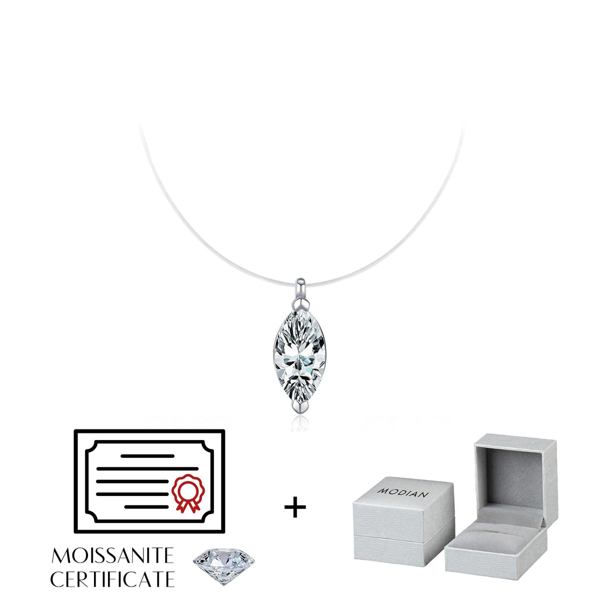 MODIAN Moissanite Choker Necklace gift presentation