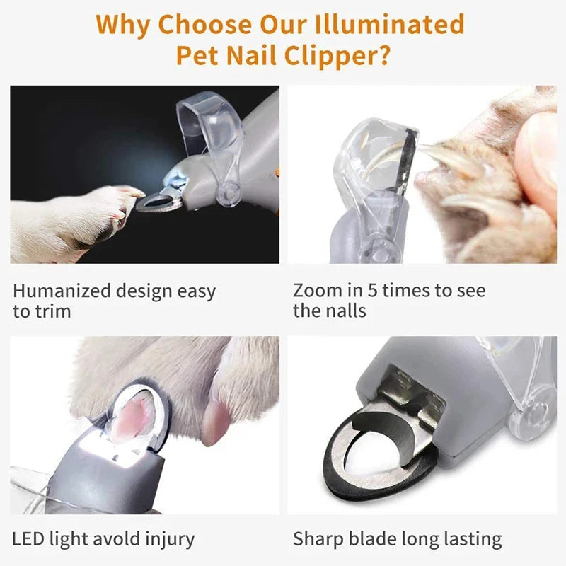 LED Pet Nail Clipper LED light detail