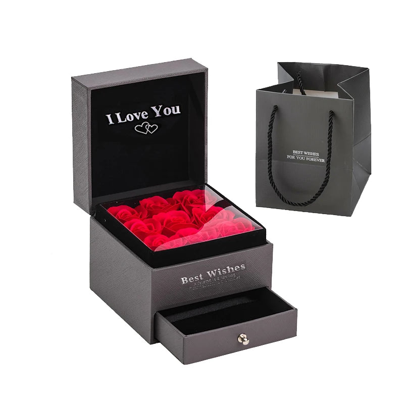 Nine Rose Gift Box Necklace box opening