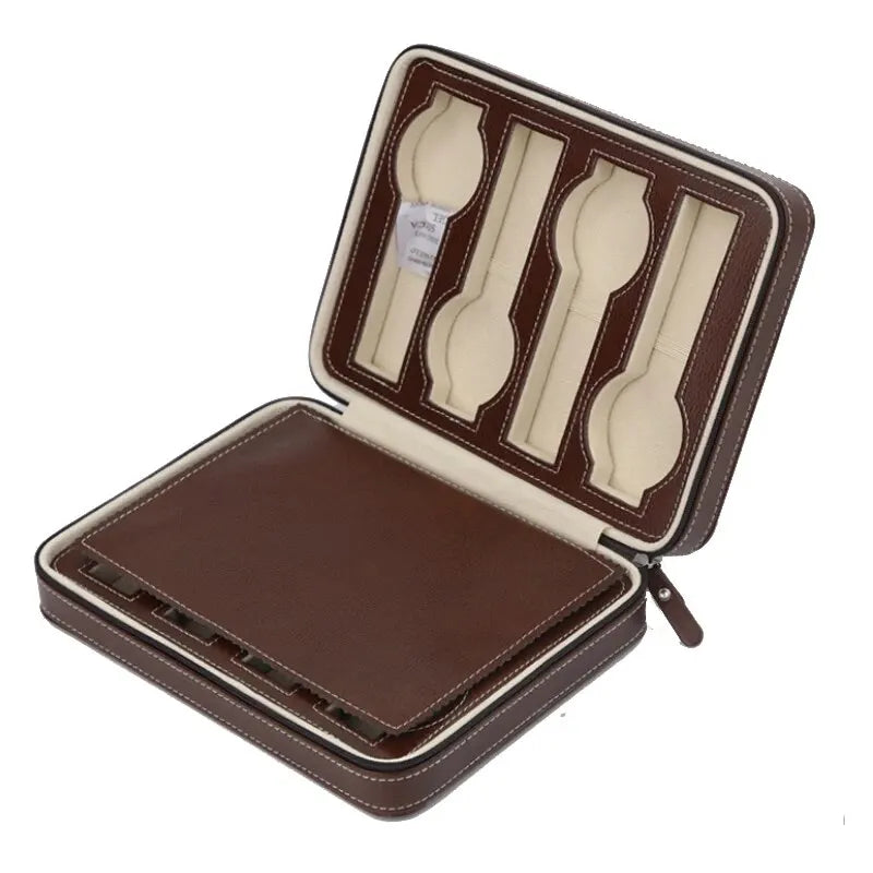 Portable Travel Watch Case - 8 Grids Black