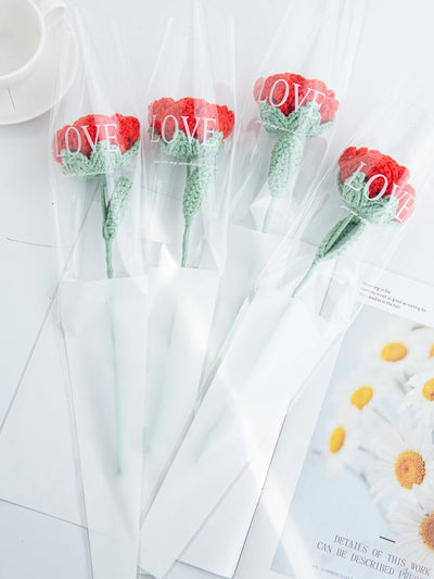 Crochell Handmade Crochet Rose gift presentation